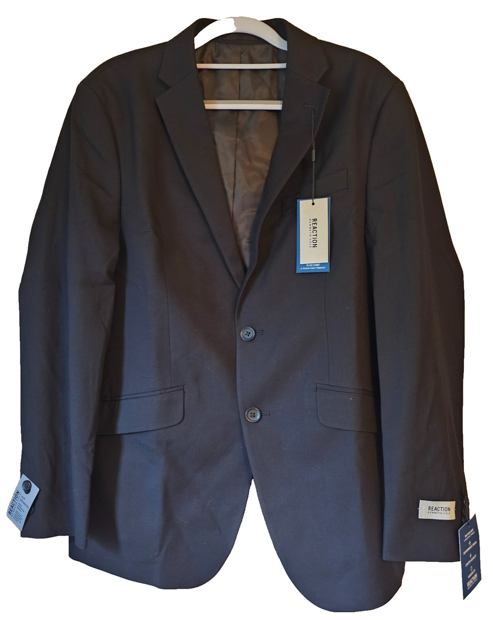 NWT Kenneth Cole Reaction Techni-Cole Flex Coat Suit Jacket Black Men's 40S